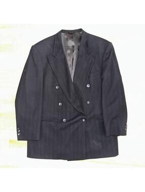 Nino Cerruti Rue Royale Double Breasted VTG Suit Jacket Blazer, 44 Union USA